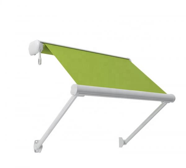 Aluminum Retractable Window Awnings Drop Arm Remote Control Deck Awnings