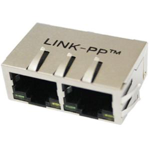 1x2 Multi-port RJ45 Jack Double Port Gigabit Magnetic With POE+ LPJG26925AENL