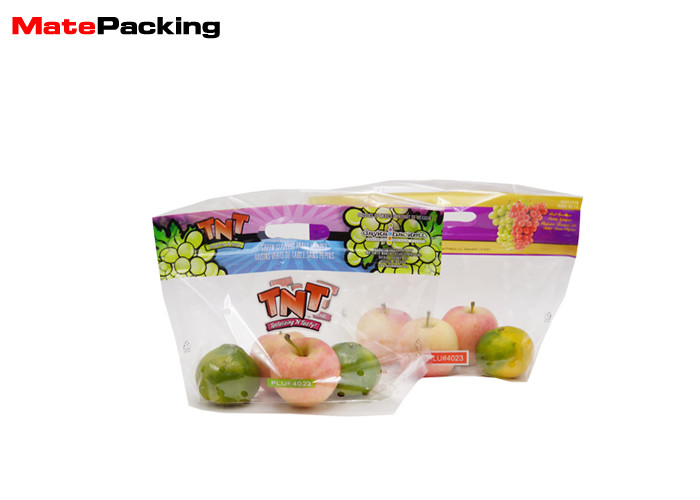 Clear Fresh Vegetable Plastic Packaging Bags With Breath Hole Anti Fogging