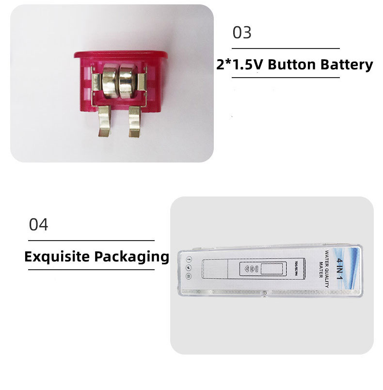 Back Light Display 4 in 1 Water Test Pen for Home Swimming Pool and Aquaculture Control