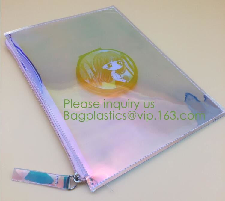 holographic pvc bags, holographic packs, holographic pouch bags, holographic metialized cosmetic make up, holographic PU