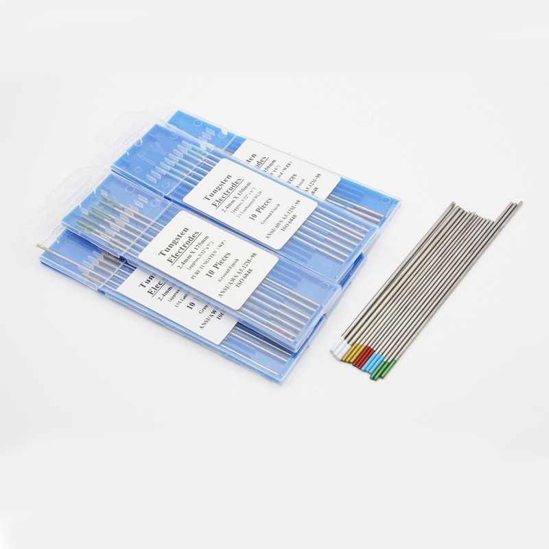 White Pure Tungsten Electrodes , Copper Welding Electrode 150mm 175mm Length