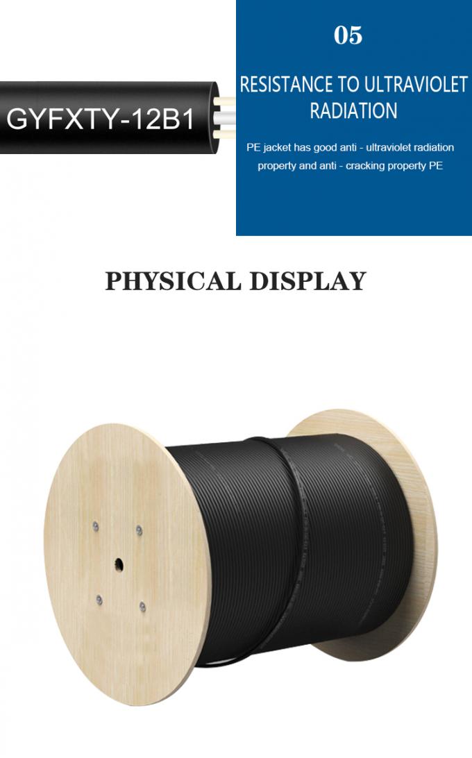 2core 4core 6core Outdoor Single Mode GYFXTY Optical Fiber Cable Telecommunication Grade Cables 4