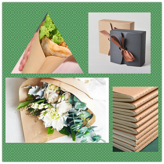 80gr Uncoated And Recycled Food Wrapping Kraft Paper Roll In Brown Color 
