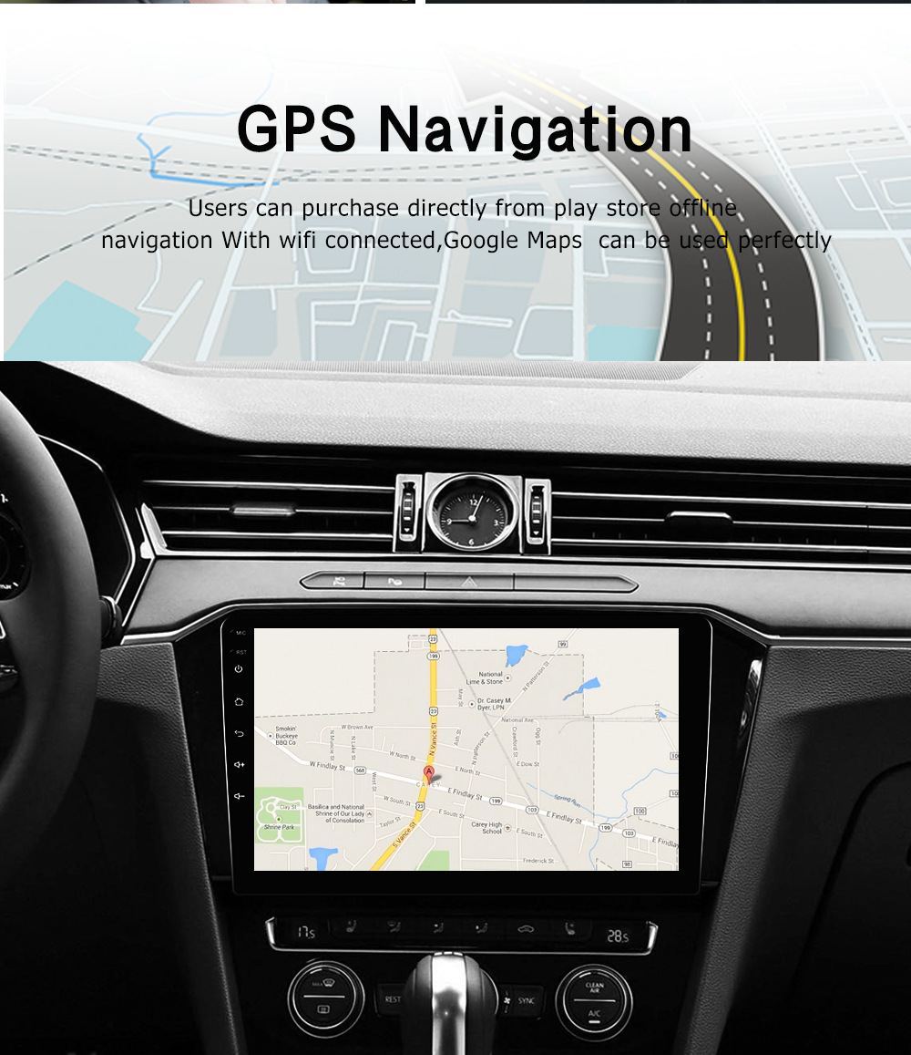 OLED Screen Type 9 inch Universal Car Navigation System with BT and Built-in Gps