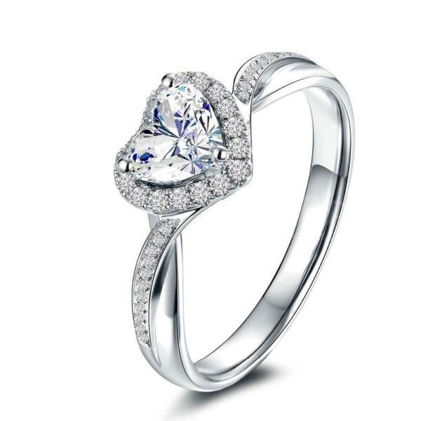 Heart Delicate Weeding Rings 925 Sterling Silver Jewelry for Women Fashion