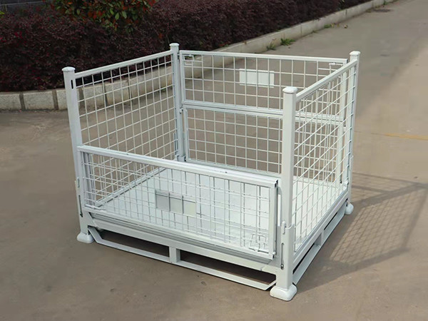 Powder Coating Steel Collapsible Pallet Cage For Logistics Application