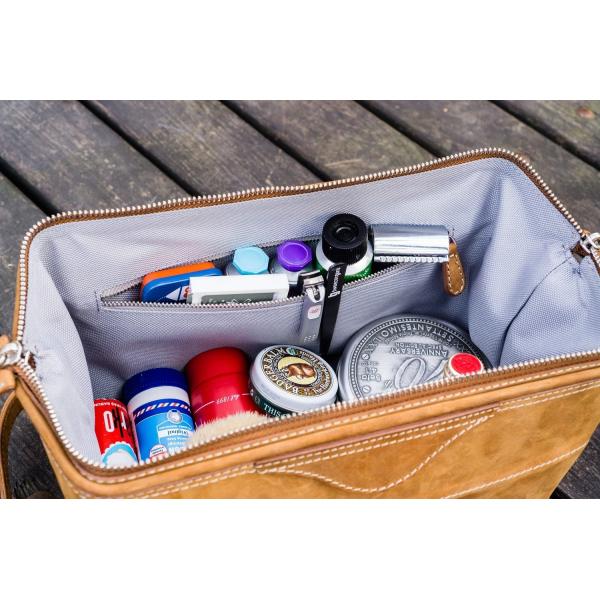 Toiletry Bag, Factory Supply First Layer Cowhide Crazy Horse Leather Cosmetic Storage Bag High-End Toiletry Bag Leather DOPP KIT