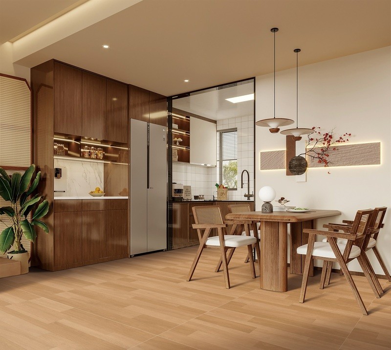 ISO9001 120x60cm Wooden Porcelain Tile And Outside Floor Anti-Slip Tiles For Decoration