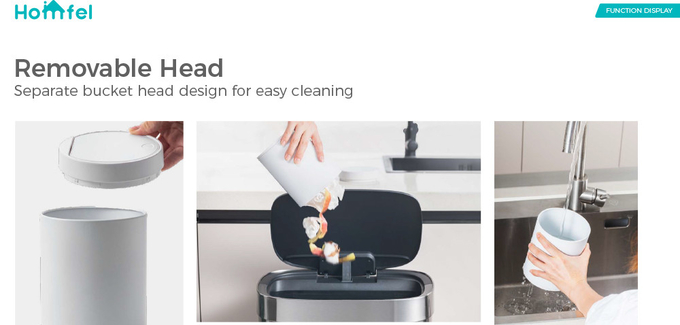 Press Open 1.5L Stainless Steel Desktop Mini Trash Bin for Office and Home Waste Disposal