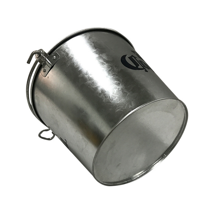 10L Silver Wine Cooler Bucket 0.25mm Galvanized Ice Bucket