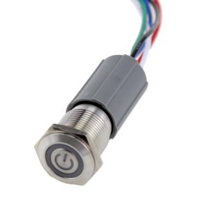 Selflocking Waterproof IP65 16mm Anti Vandal Push Button Switch