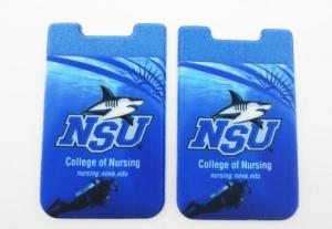  Custom 3M Sticker Royal Blue Lycra Phone Pocket Card Holder With Heat Transfer ,For College Of Nursing Collection Manufactures