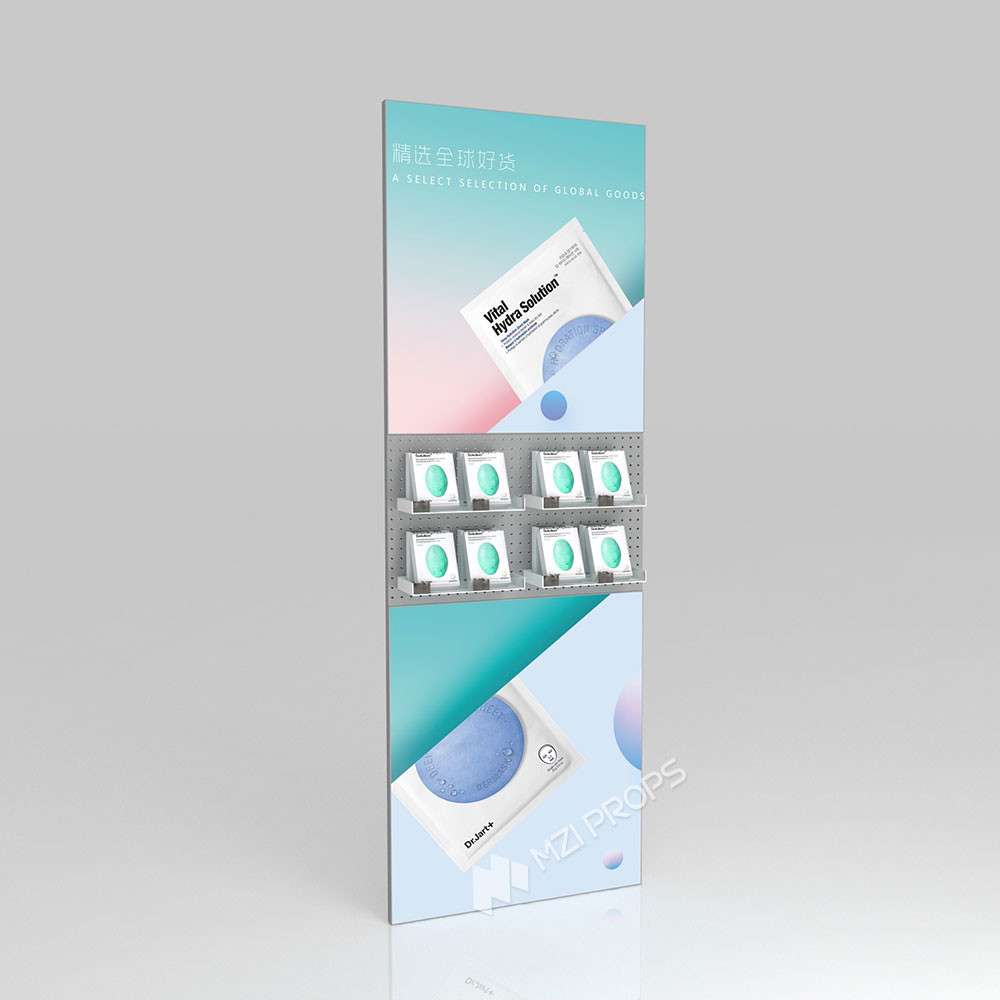 GDR01-BZ-03 Retail Display Column with Grey Melamine and Iron Structure for Modern Retail Stores