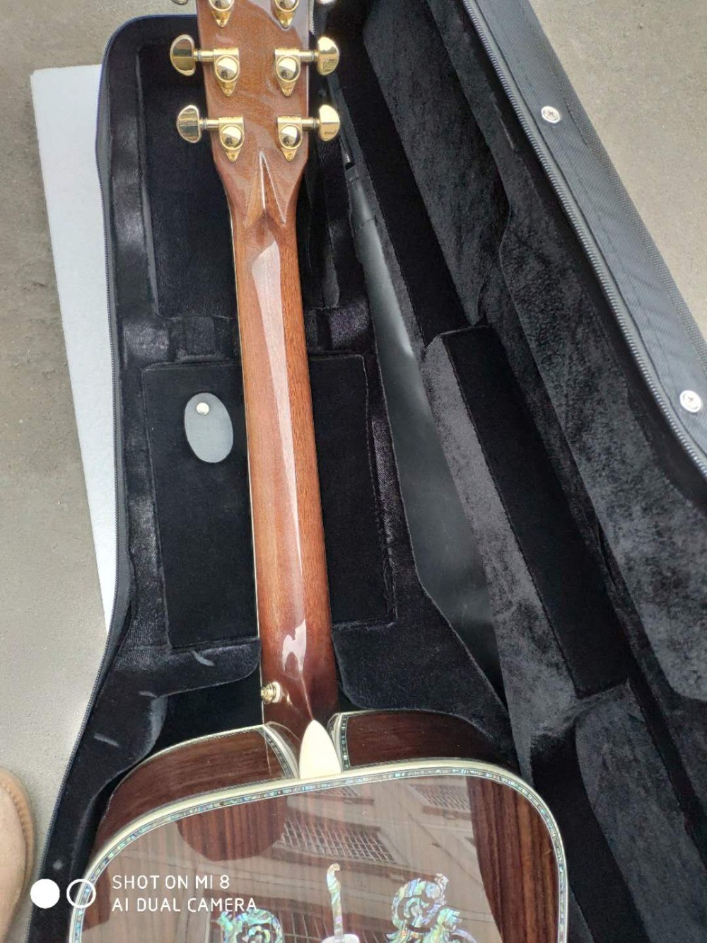 Handcraft deluxe abalone inlay binding solid spruce top cocobolo back sides D45l acoustic guitar