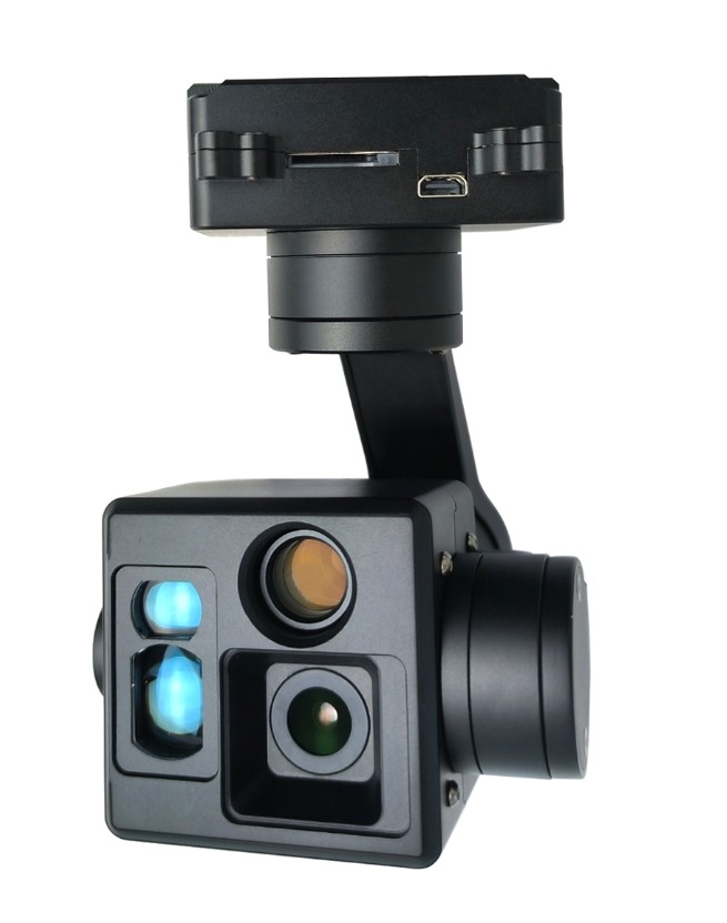 Two fixed focal length EO +1100m LRF Small Gimbal Camera