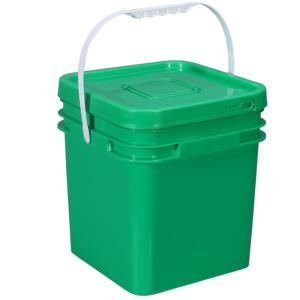 Series 3 Plastic Square Buckets white,tangerine 10L