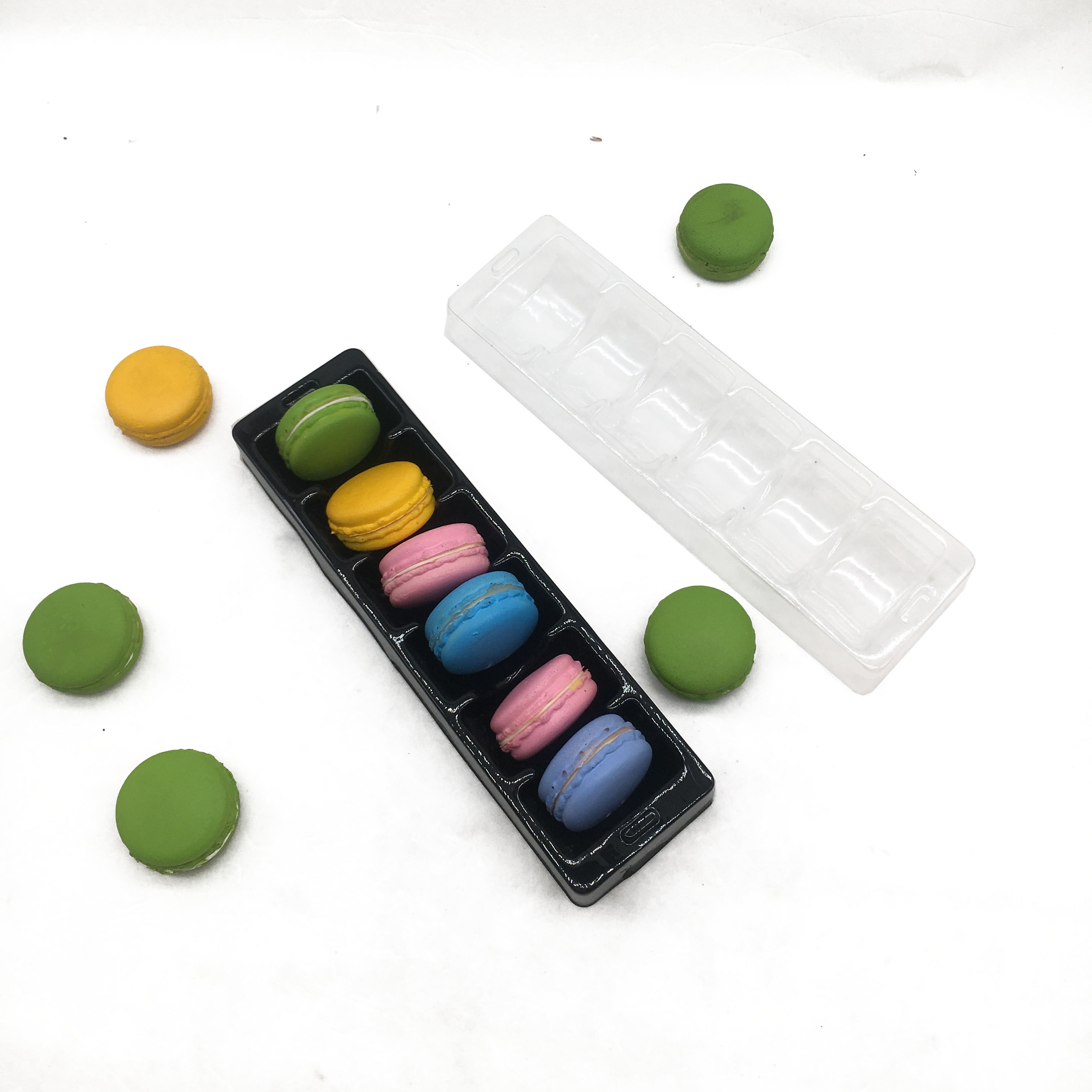 3 x 2 6pcs macaron packaging tray transparent PVC/PET blister macaron box macaron pack tray