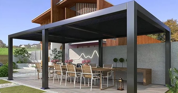 10x12 Aluminum Gazebo Villa Garden Leisure Shade Outdoor With Metal Roof