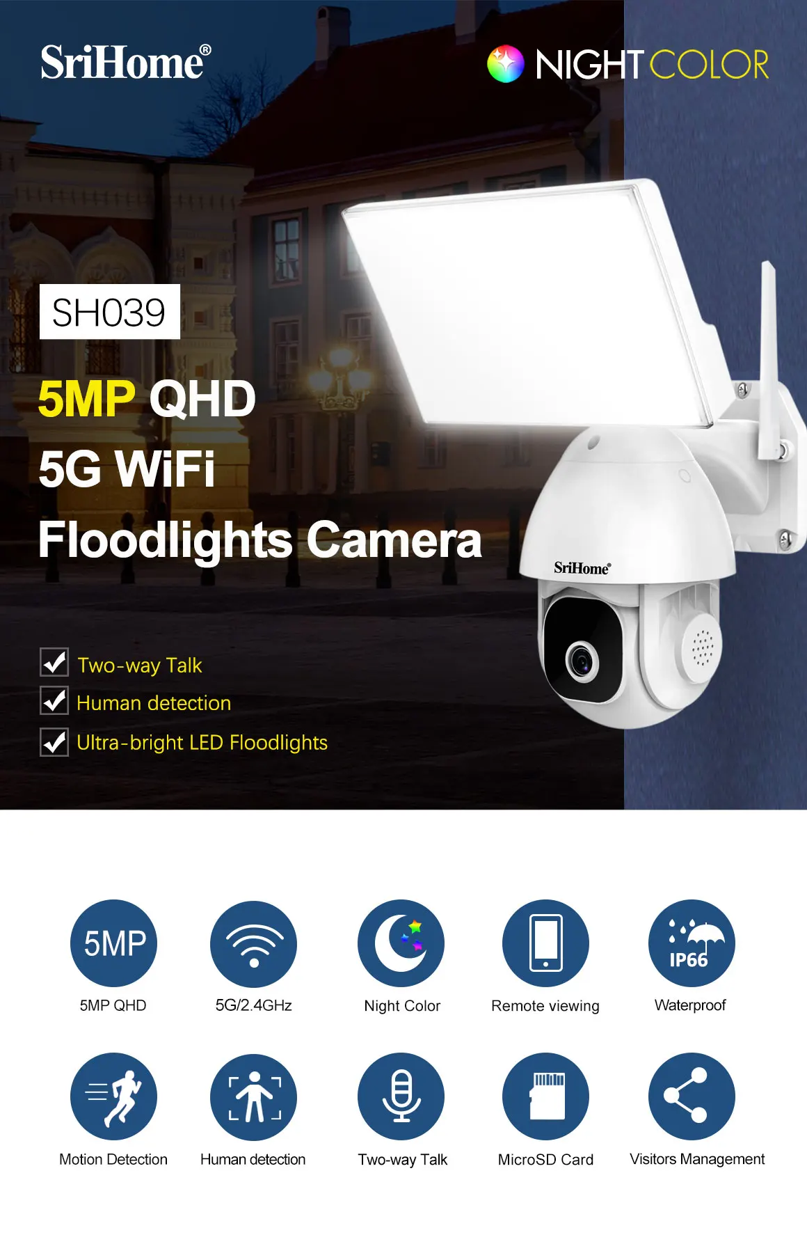 5MP HD Home Use Outdoor Ptz Camera IP Cctv Video Two Way Audio And Night Vision Surveillance System