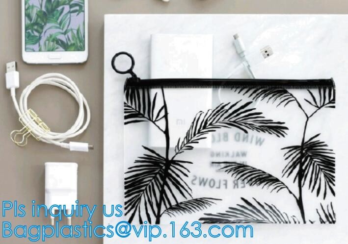 Zip lockkk bag with handle & slider, reclosable pvc clear plastic slider Zip lockkk bag, Reusable slider white small nylon cle