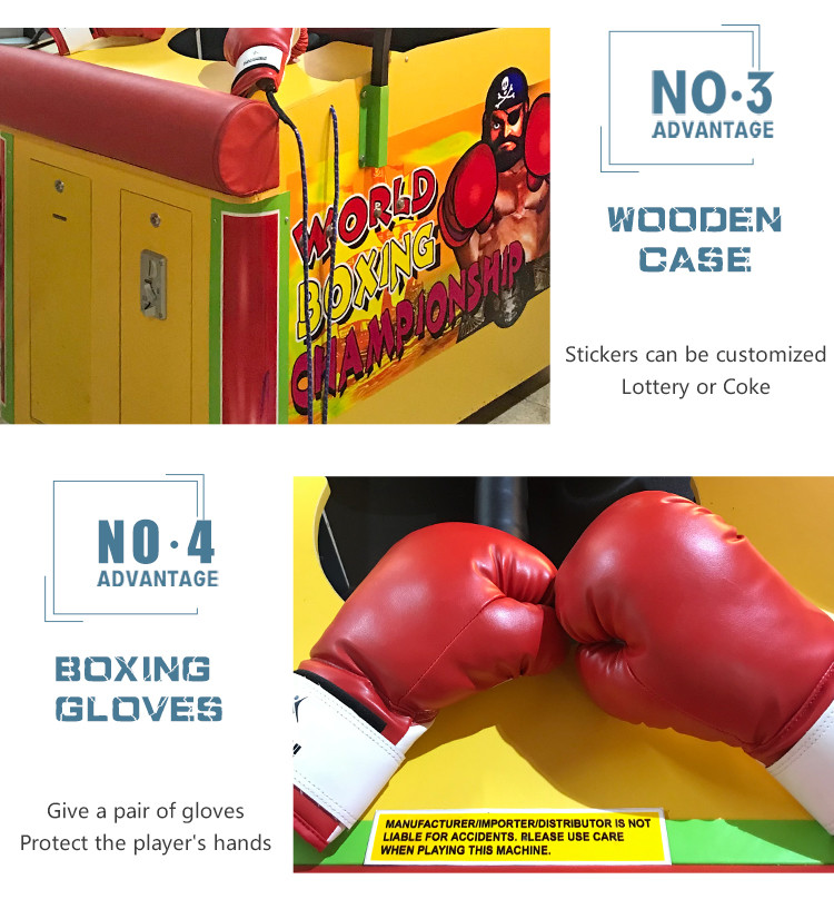 Coin Operated Dragon World Championship Boxing Punch Arcade Game Machine