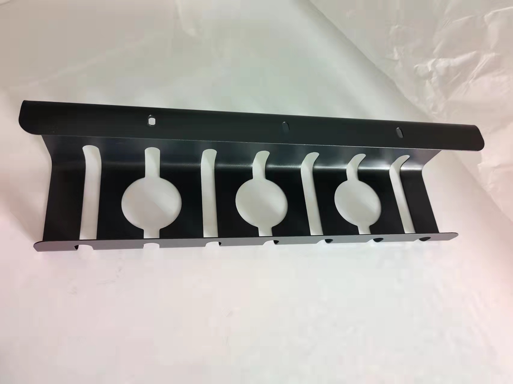 Powder Coating Under Desk Cable Management Tray No Drill Clamp Mount for Standing Type