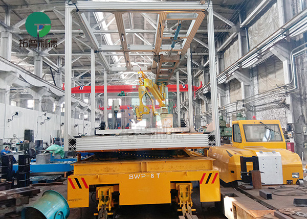 40t Electric Trackless Transport Platform For Metal Parts Handling In Foundry Plant