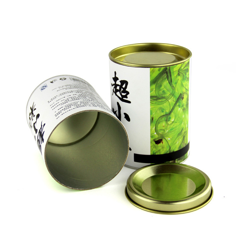 Offest Print Paper Cylinder Containers White Coated Paper Liner Tea / Coffee Use