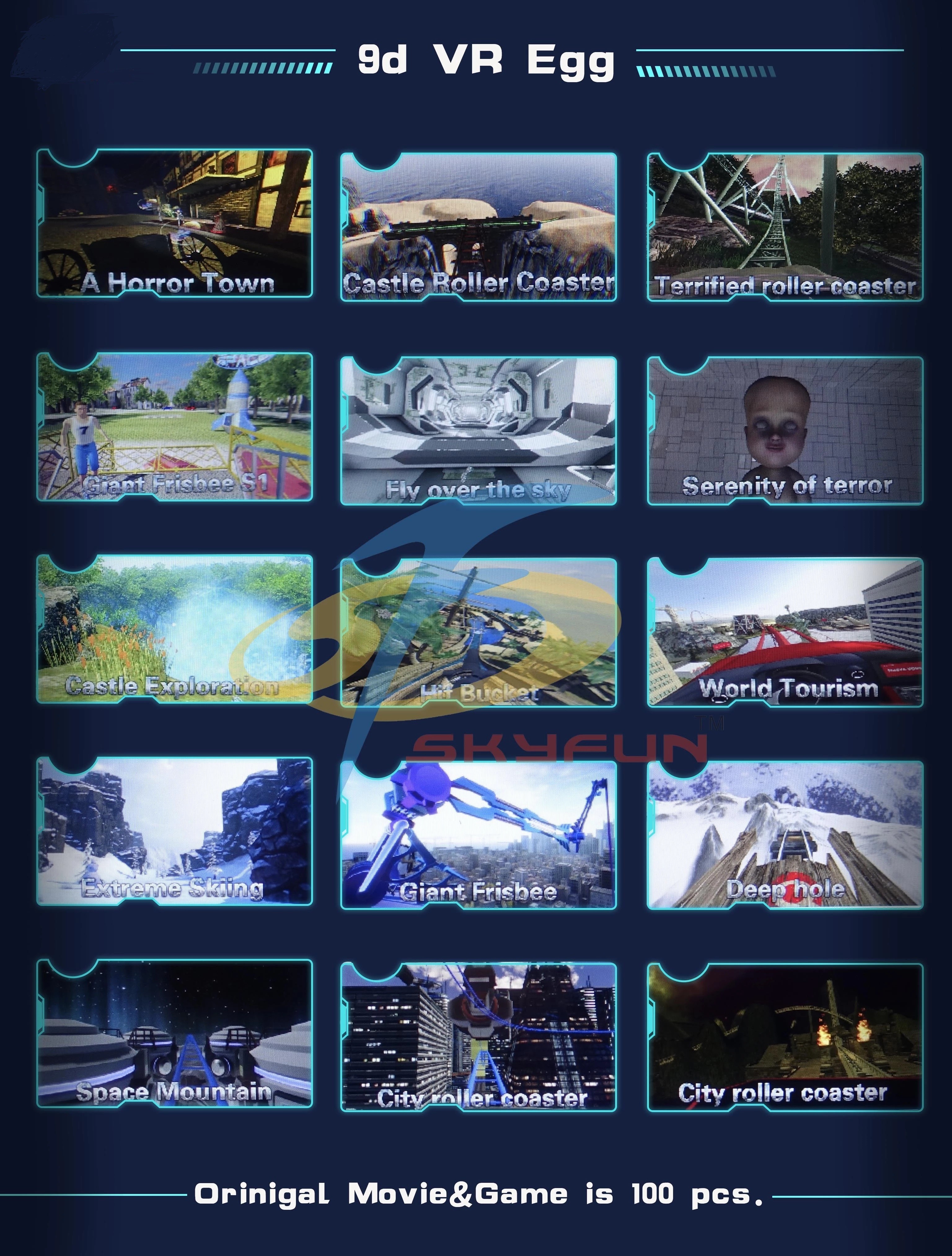 2 Seats Simulator Roller Coaster Sparta 9D VR Egg Cinema