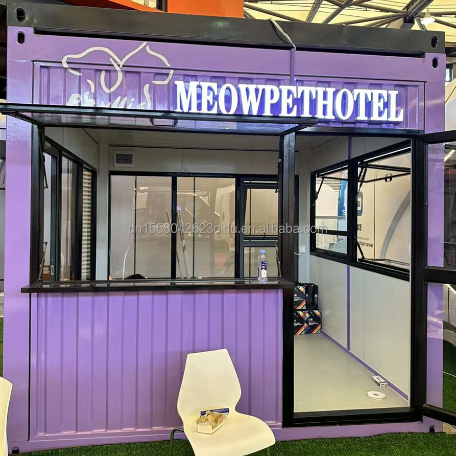 Galvanized Steel Square Tubes Main Structure and Aluminum Alloy Windows for Container Store Prefabricated Building Frame