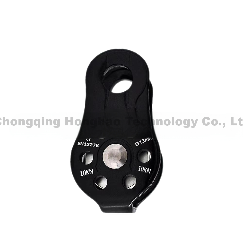 Custom Fixed Pulley Hook Rescue 7075 Aluminum Climbing Gear Single Pulley with Hardware