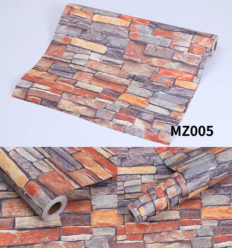3D Slate Stone Brick Effect Wallpaper PVC 3D Brick Wallpaper For Walls