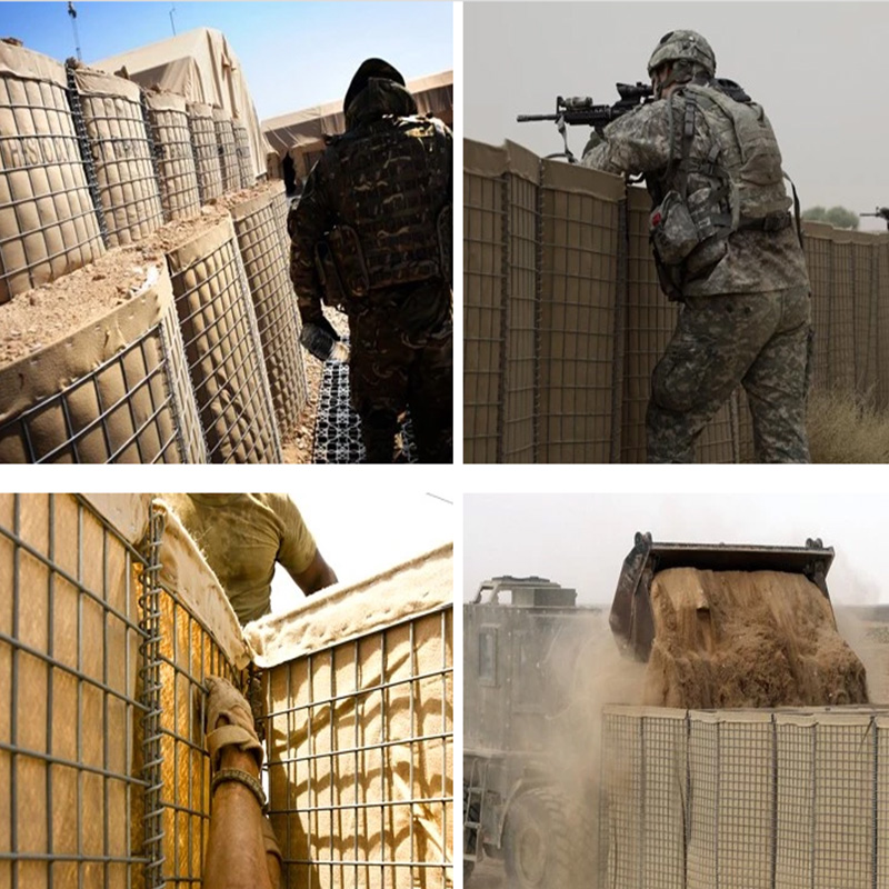 1.2m High Welded Hesco Gabion Military Sand Wall Guardrail With Textile Cloth