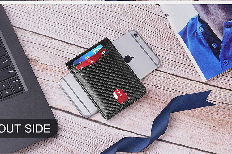 Men's Crazy Horse Leather Multi-card Bank Card Holder with Zipper and RFID Protection