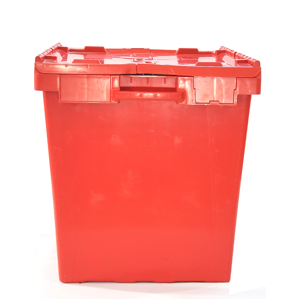 Attached Lid Stackable Plastic Milk Crates Vegetable Storage Industrial Handling