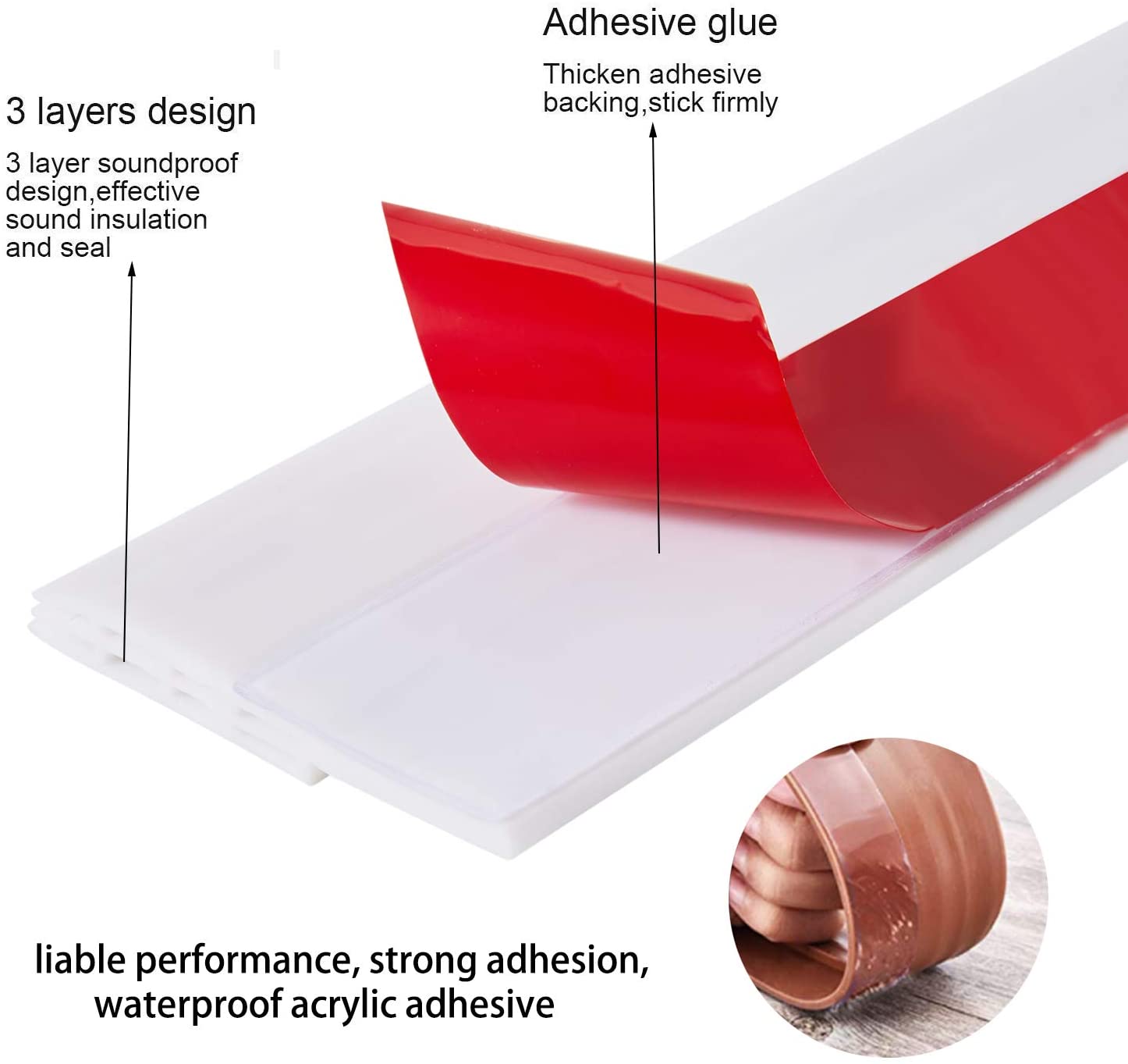 Brown Silicone Door Draft Stopper for Environmental Protection and Long Working Life