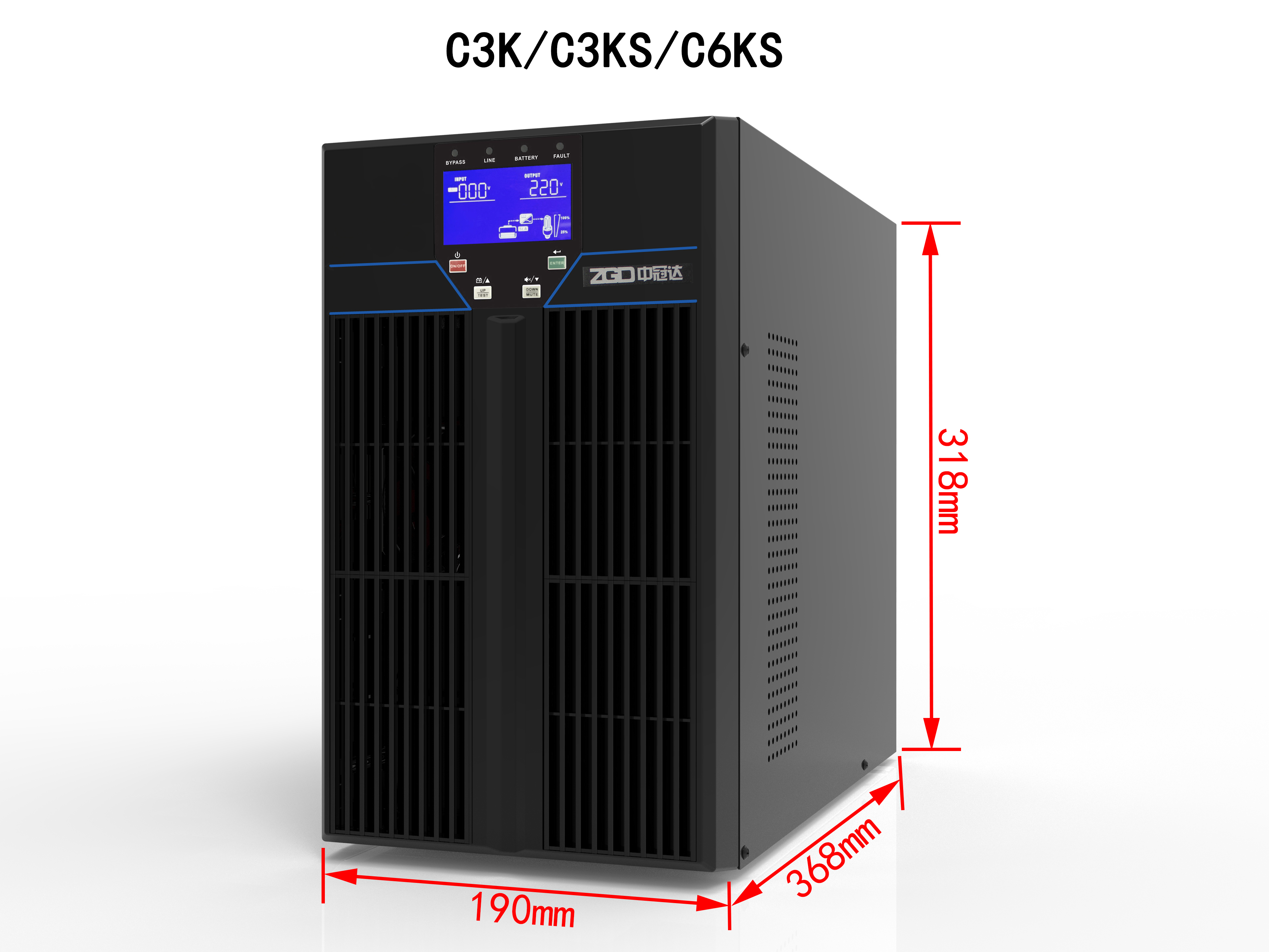 3kva 2400W High Frequency Online UPS Power Systems For CCTV Solution