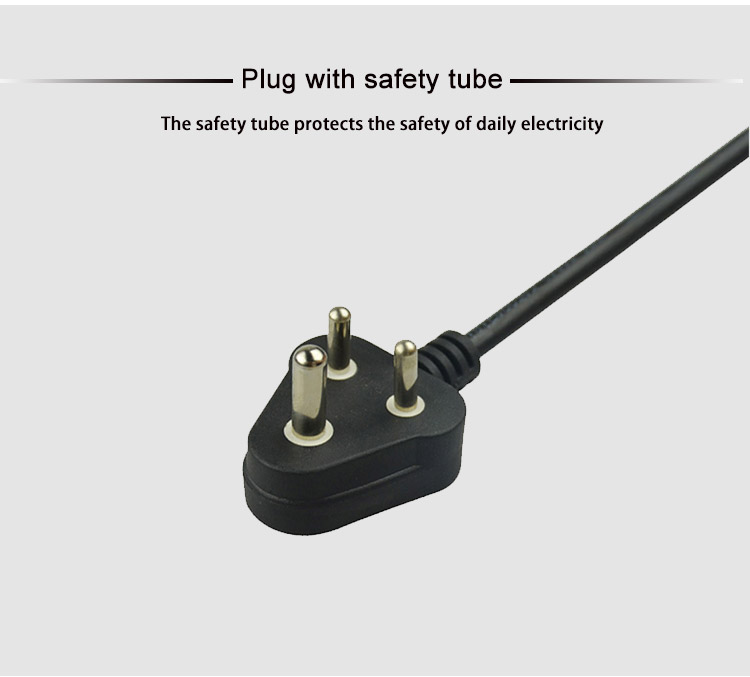 Durable Standard Copper Electrical Power Cord 3Pin Indian Power Cable