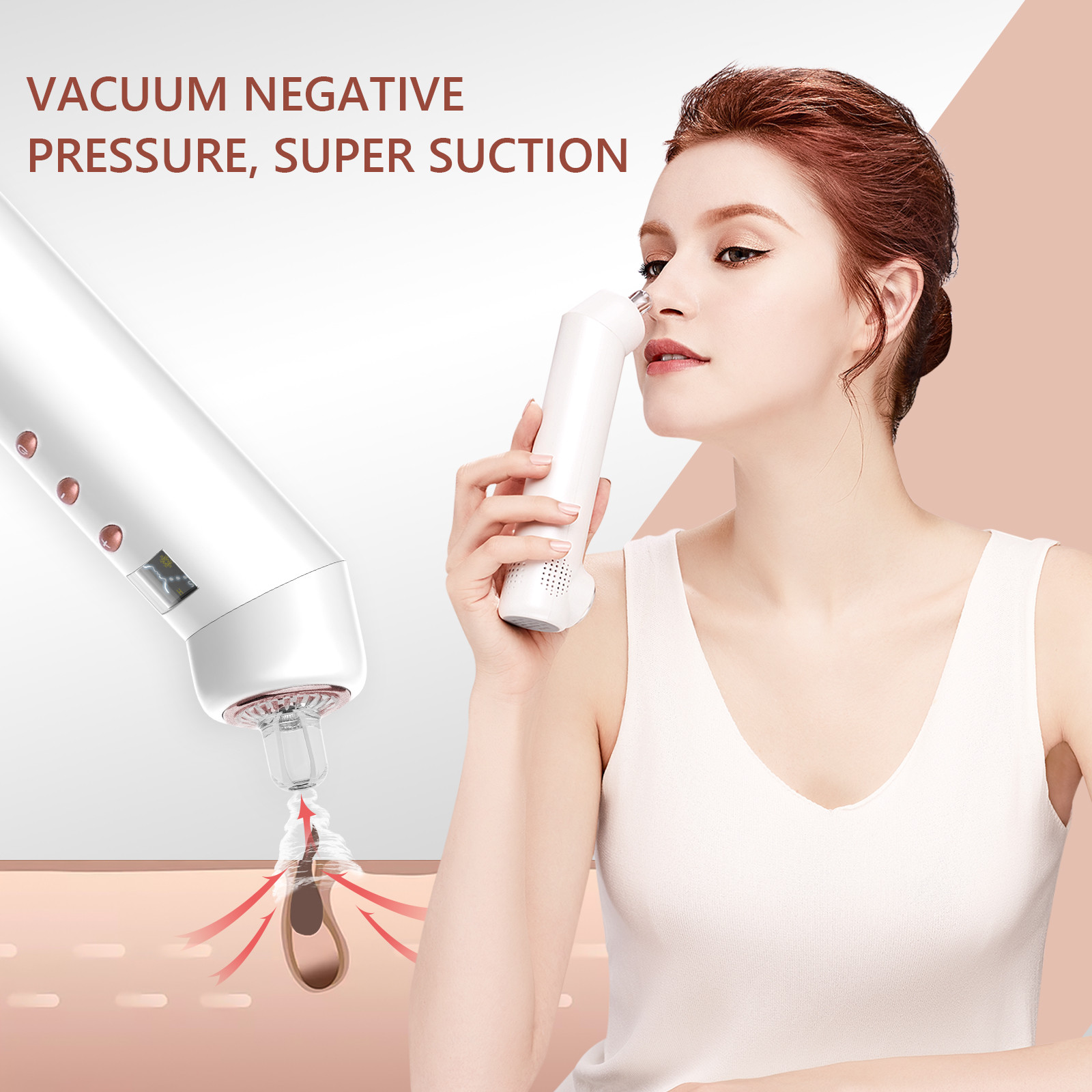 Pore Cleaning DC5V 3W Electric Blackhead Remover Tool