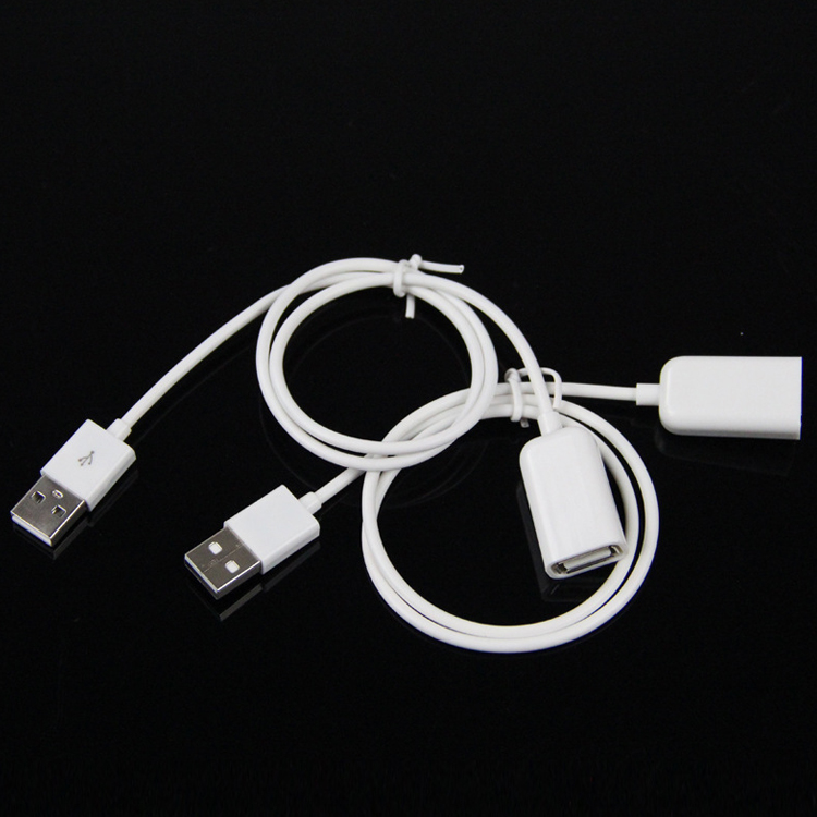 High Quality 1M White Male to Female USB 2.0 Type A Extension Data Charger Cable for Computer Furniture Bags
