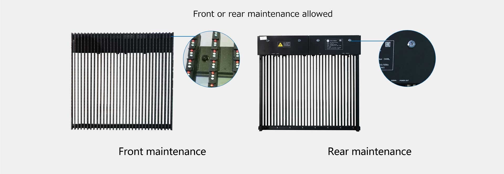 Outdoor P8 Clear LED Display Transparent LED Stage Curtain Screen 6500mcd/M2