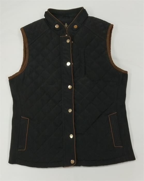 Black Long Padded Gilet Womens Quilted Vest Old Navy No Hood