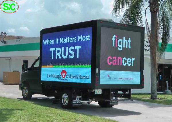 Video Wall Mobile Truck Led Display , Van Truck Mounted Led Screen Billboard 5
