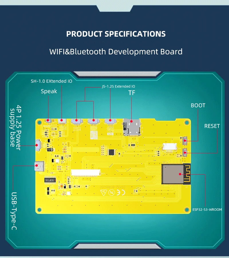 TFT 800*480 RGB 65K Color LCD Display Module ESP32-8048S050N 108.00* 64.80 Effective Display Area