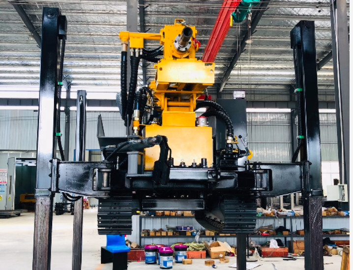 Air Compressor Hydraulic Crawler Drilling Rig Dth For 260m Deep Water Well Borehole