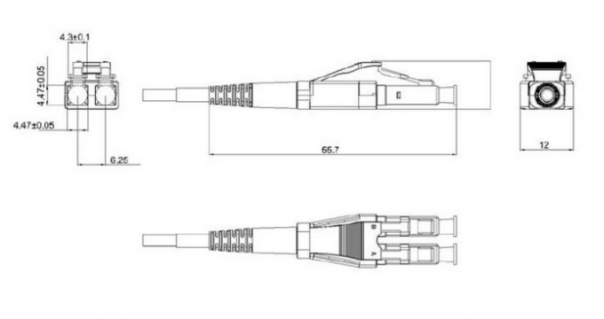 LC OM3 Duplex Uniboot Fiber Optic Connector  RohS Material,aqua color