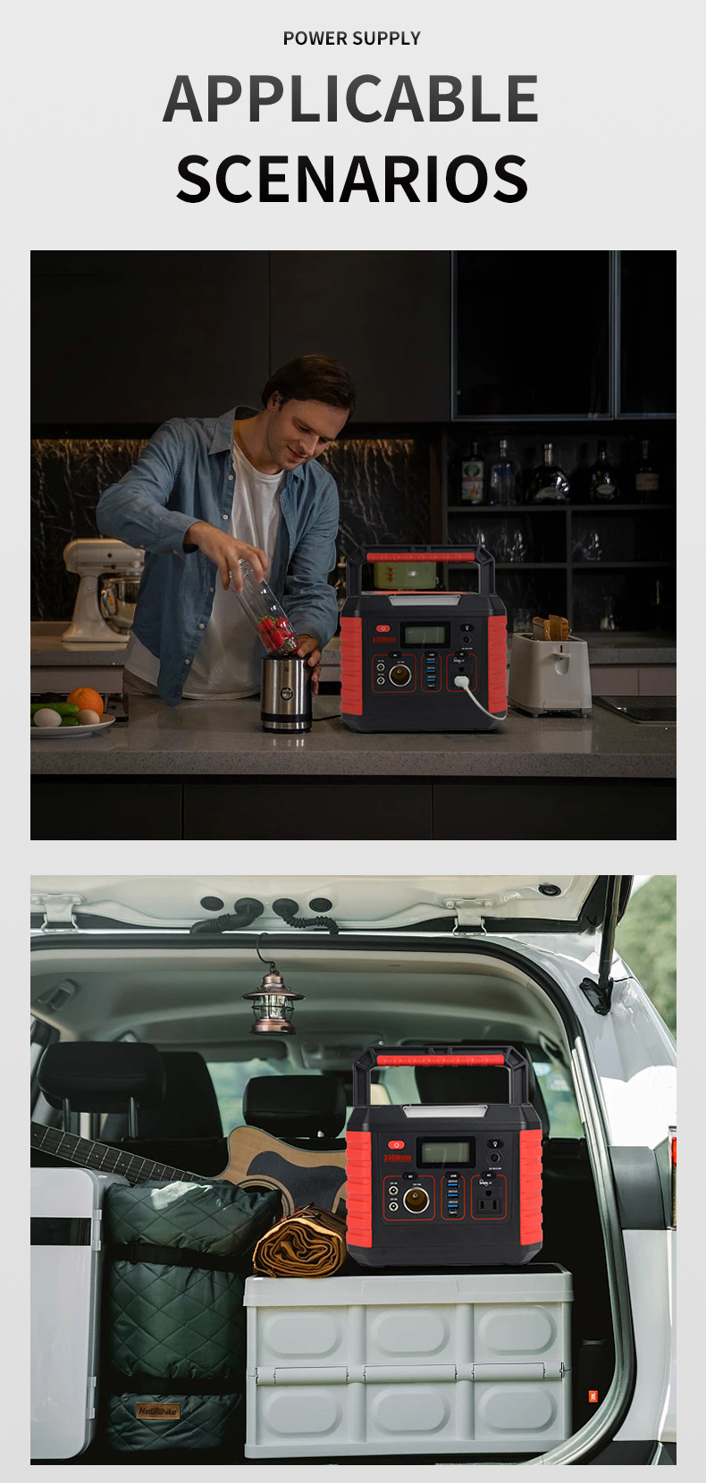 Rechargeable Lithium Battery AC DC Outdoor Power Station Generator For Car Emergency