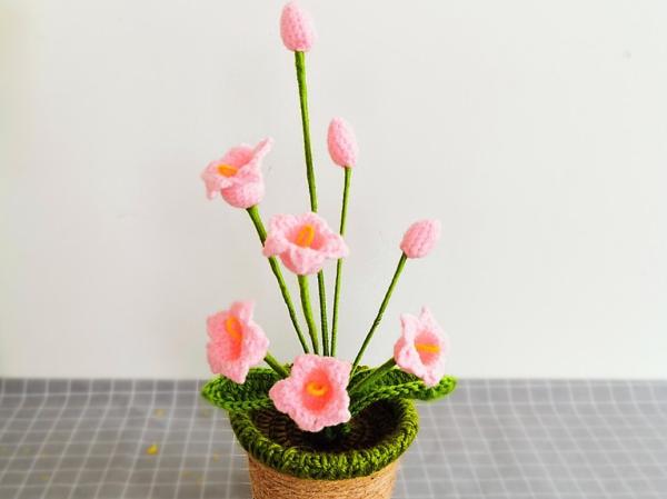 New Creative Luxury Handmade Crochet Knitting Plants Flowers Handicraft Home