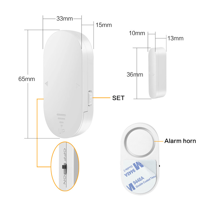 Personal Security Window Door Alarm Bell Wireless Sensor Door Window Burglar130db Magnetic Door Burglar Alarm Sensor